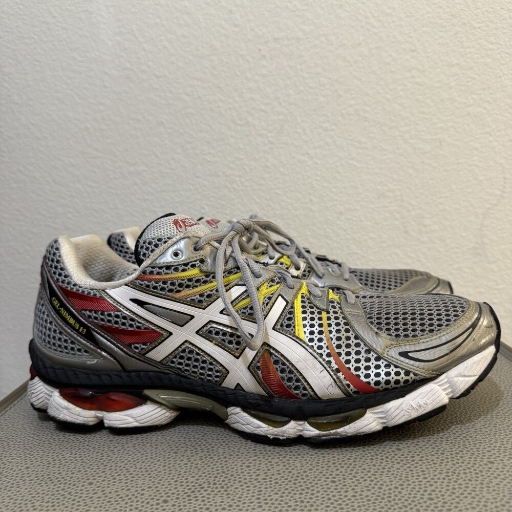 Asics Mens Gel Nimbus 13 Size 13 - T142N Lightning/White/Fire
